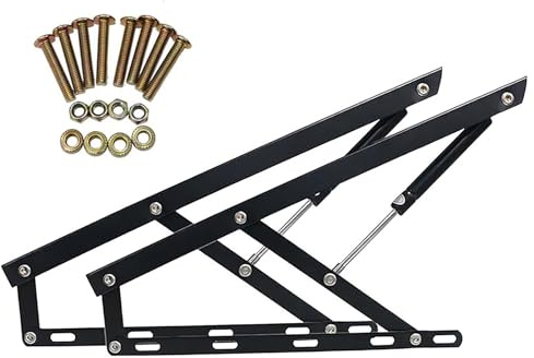 Pneumatic Support, 2Pcs Heavy Duty Gas Spring Hinges for Bed Boxes, Sofa Folding Hinge, Box(Black,600mm)