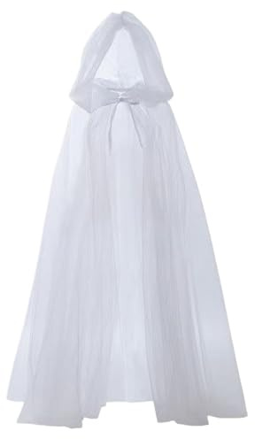 Tktouci Capa con Capucha,Capa Gótica Transparente Larga - Túnicas de Disfraz para Mujeres para Boda, Fiesta, Actuación Escénica, Halloween, Vampiro, Renacimiento, Otoño y Eventos Especiales