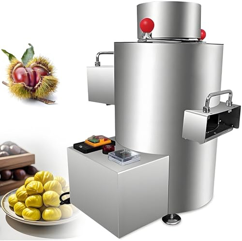 YANDDEA Sgusciatrice Automatica per Castagne con separatore di noccioli, sgusciatrice elettrica, Macchina per l'apertura delle Castagne, Alta efficienza 200 kg/h, 18 Lame 12v/Nobattery