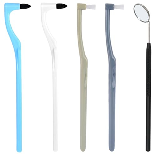 Tooth Eliminador de Manchas Dentales, 4 Piezas Herramienta de Detección de Sarro+1PCS Espéculo bucal, Cepillo Interdental para Eliminar Placa, Sarro y Mancha Blanqueamiento Dental