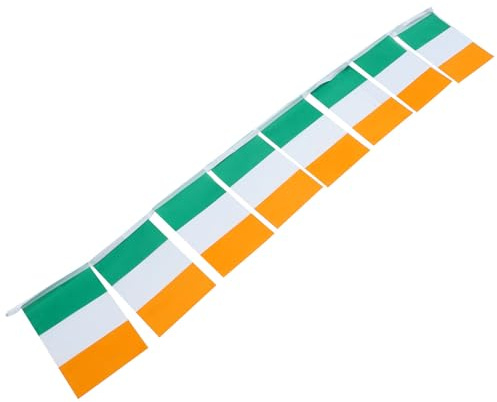 SUPVOX Irische Wimpelkette St Patrick's Day Dekoration 14x21cm Fahnen aus Langlebigem Material für Innen und Außen Grüne Irland Flaggen Partybanner