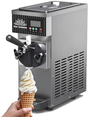 WEICNE Soft Serve Ice Cream Machine for Home | Countertop Soft Serve Ice Cream Maker | 4-5 Kg/H Output | One-Click Cleaning & Rapid Cooling | with Lcd Panel | for Commercial & Home Use StainlessSteel