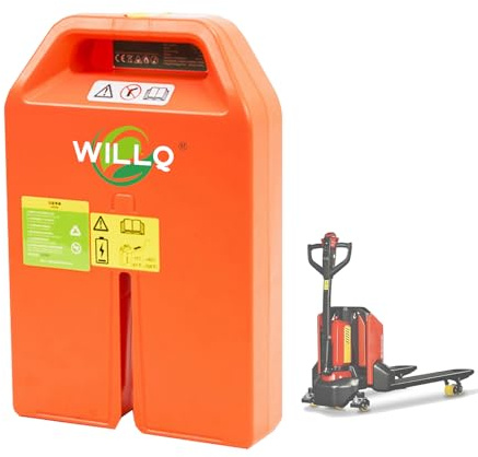 WILLQ Batterie de Remplacement 24 V 36 Ah LiFePO4 (Lithium-Fer-Phosphate) PTE15N pour transpalette électrique, Compatible avec Les Moteurs de Chariot élévateur de 864 Wh.