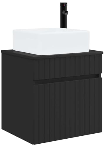 vidaXL Mobile lavabo da parete Nero 49 x 41 x 63 cm