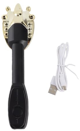 Zisemeil Rascador eléctrico de espalda extensible de 45 cm, con vibración eléctrica con cabezal de masaje de 5 dientes, mango ergonómico para aliviar la picazón, masaje corporal, viajes en casa (negro