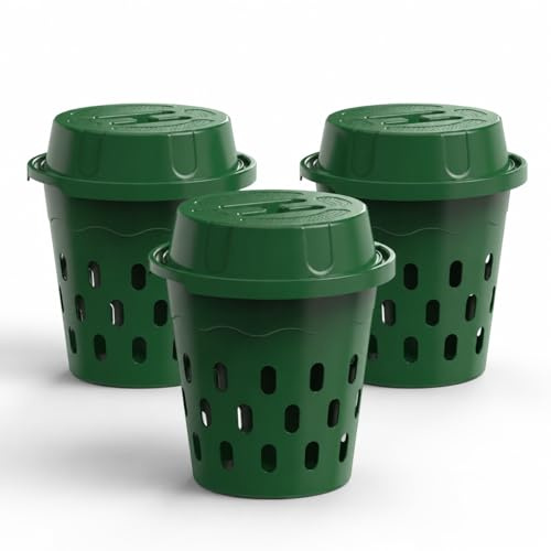 MidingChai 3 pezzi Fattoria sotterranea di vermi 8L con coperchio, bidone per compost in PVC con foro di ventilazione, kit di base organico per il miglioramento del suolo nelle piante, compostiera per