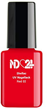 Shellac Uv/Led Nagellack - Red 02 - Rot - Studio Qualität - Made in Germany - 12ml