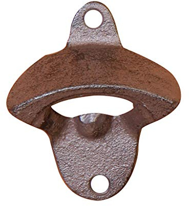 Cast Iron Bottle Opener Wall Mounted Beer Bottle Top Opener (AM75) | Recycled Metal, Antique Brown, Bar Blade, Garden Gift