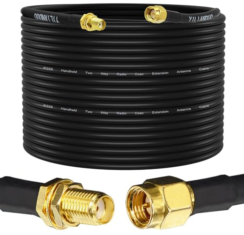YILIANDUO Câble d'extension d'antenne SMA Mâle à Femelle 50ohms RG58 30M | SMA Câble d'extension Coaxial à Faible Perte pour3G / 4G LTE WLAN antenne WiFi/GPS Antenne Routeur Scanner Radio