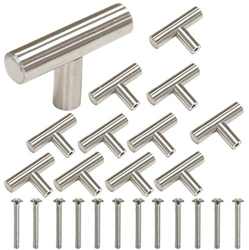 12 Stück Möbelknöpfe Stangengriff Edelstahl Silbern Einzelloch 50mm Türgriffe Schrankgriff kommodenknöpfe Schubladegriff Möbelgriffe Küche Badzimmer Griff für Tür Schrank Modern