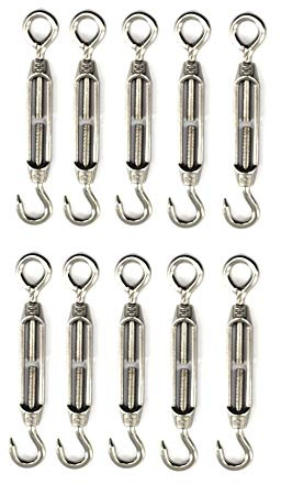 Spannschloss Drahtspanner Faspiroty M4 10er Pack 304 Edelstahl verstellbar Haken & Ösen Set Heavy Duty