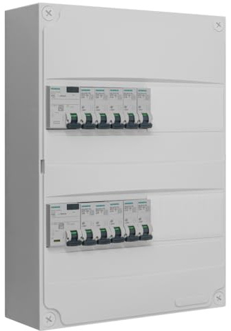 Tableau 2 rangées pré-équipé 2 inter. diff. 63A + 10 disjoncteurs