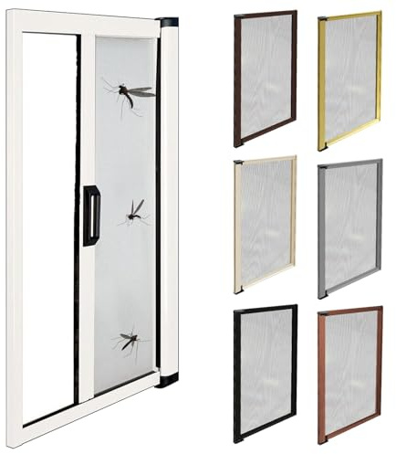 TENDEEVOLUTION - Zanzariera Porta Finestra Apertura Laterale Scorrevole in Alluminio Misure e Colori Personalizzabili. Zanzariera Rullo Porta Finestra Balcone Esterno