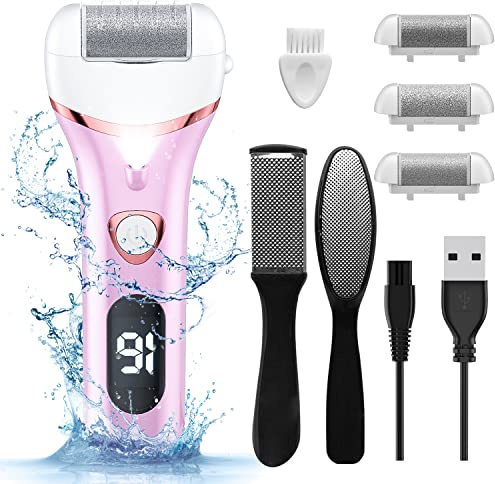 Removedor eléctrico de callos de pies, kit de pedicura electrónico portátil recargable, lima de pies impermeable, herramientas profesionales de pedicura, cuidado de pies para piel muerta, regalo ideal