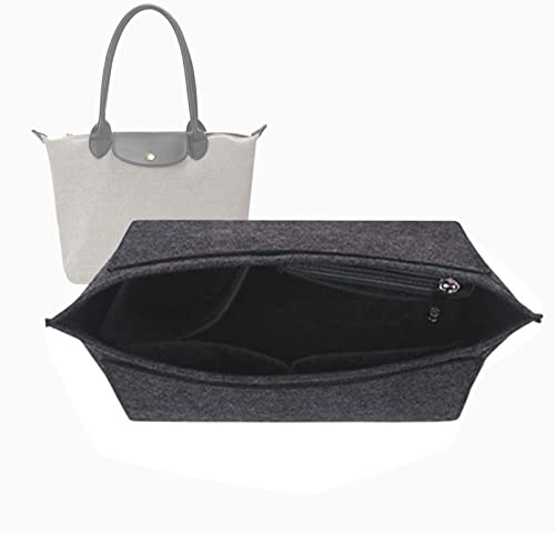 Lckaey Tragetaschen-Organizer-Einsatz für Longchamp Le Pliage Tragetaschen-Einsatz, 1028, dunkelgrau, Größe S