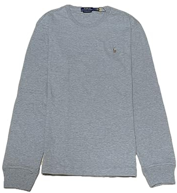 Polo Ralph Lauren weiches Custom-Slim-Fit T-Shirt Longsleeve Grau (as3, Alpha, l, Regular, Regular)