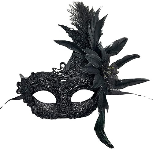 GizellMG Masque Vénitien femme Masques séduisants avec Dentelle Carnaval Masque avec Paillette masque de plume Masque Coloré Cosplay Masque de Bal pour Opéra Carnaval