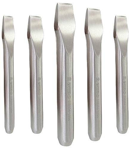 WEDO Set di scalpelli a freddo 5PCS, set di scalpelli piatti in acciaio inossidabile, lama 14,16,18,18,20mm, set di scalpelli per legno, anticorrosione, ad alta resistenza, superficie lucidata,
