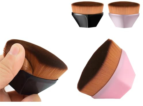 LDJYEONS Make-up Pinsel Set (2 Stücke) - Flat Top Multi-Purpose Foundation Pinsel für Puder, Gesichtscreme, Primer, Kosmetik, Concealer und Andere Kosmetika