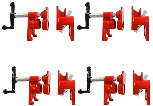 DUPDMKIN Pipe Clamp 4 Pack Pipe Clamps 3/4 inch with Unique Foot Ideal for Carpentry, Home Improvement, and DIY Projects (3/4 IN)
