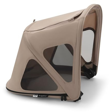 Bugaboo Fox und Fox Cub Sonnendach mit Lüftungsfenstern, wasserabweisend | ausziehbar für zusätzlichen und optimalen Sonnenschutz,, kompatibel mit allen Bugaboo Fox und Fox Cub Modellen, Dune Taupe