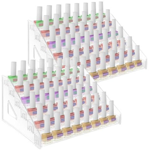 GBACHOOSE 2 Stück Nagellack Aufbewahrung, Nagellack Organizer 6 Schichten, nagellack Regal Acryl, Organizer für Ätherische Öle, Kosmetika, Lippenstift