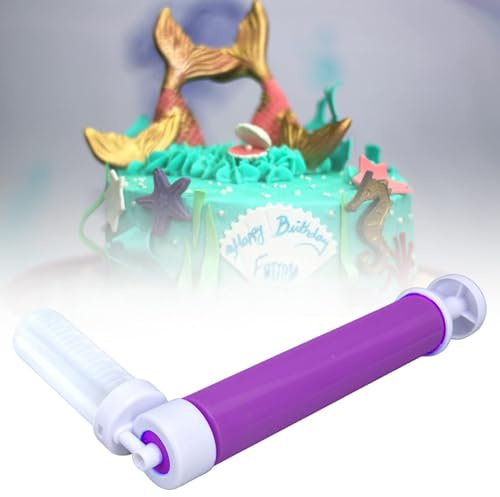 Airbrush for Cake Decorating, Manual Airbrush for Cakes Plastic Air Brush Sprayer Gun Baking Cake Airbrush Pump Decorating Tools for Cupcakes Cookies and Desserts (Purple)