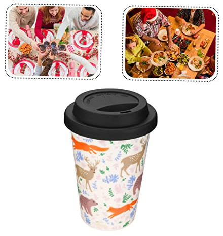 Garneck Isolierbecher Mit Deckel Tasse Ohne Henkel Bone China-becher Festliche Weihnachtstasse Zufällige Farbe
