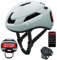 MOYACA Fahrradhelm, Smart App Programm Fahrradhelm mit USB wiederaufladbarem Licht, Rücklicht Berg für Erwachsene&Männer Frauen, mit Blinker Fernbedienung (Grau, Groß)