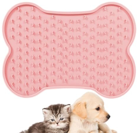Tappeto leccare per animali domestici, tappetino leccare per cani, tappetino per leccare per animali domestici, tappetino per leccare cani e gatti, tappetino per leccare a forma di osso per alleviare