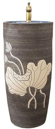 NEBE Lavandino Bagno Lavabo a Colonna in Ceramica Lavabo for Bagno Domestico Lavabo for Giardino Esterno Lavabo da Appoggio