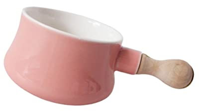 DECHOUS zuppiera mini casseruola ciotole per immersione ciotola con coperchio Piatto tartufo coppa pasta per pasta ciotola colazione scodella domestica in ceramica rosa