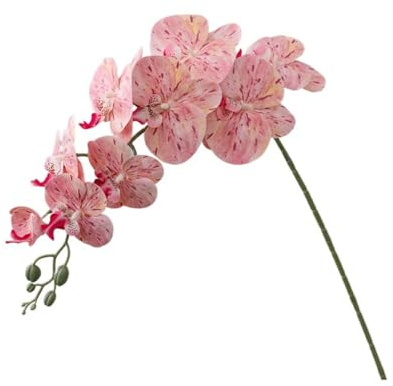 Orchidea farfalla artificiale, fiori finti realistici, ramo di Phalaenopsis artificiale al tatto, per decorazione di feste di nozze (rosso chiaro)