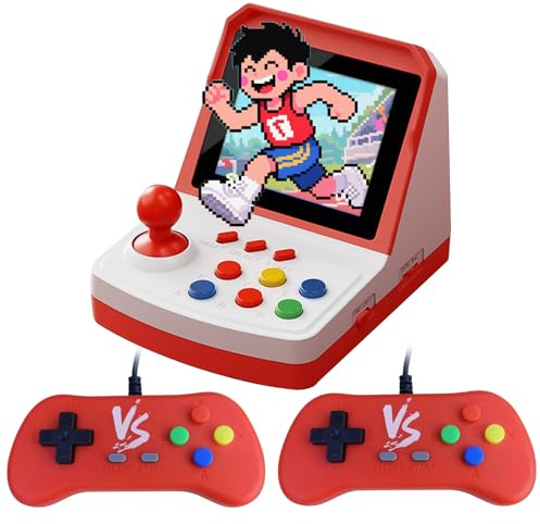 Colourbing A6 Retro Handheld Game Consoles - Support 1000+Classic Games，3.2Inch Screen，Mini TV Style，Support Connecting TV and Two Players Ready - Gift for Boys and Girls,Video Games for Partner(Red)