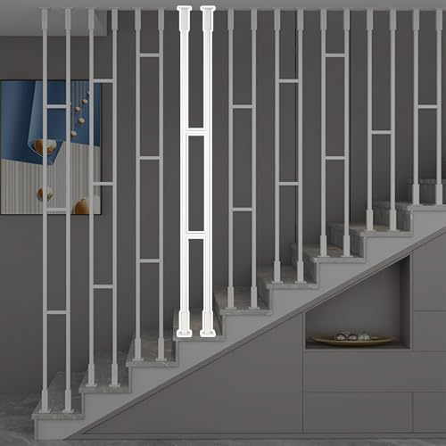 Balustre d'escalier moderne de 130 cm, broche blanche avec kit de vis pour villa, loft, bâtiment gouvernemental, balustrade – Idéal pour grenier et escalier