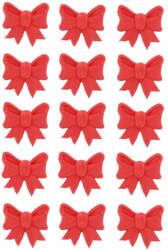 RED BOWS Edible Festive Cake Cupcake Decorations x15