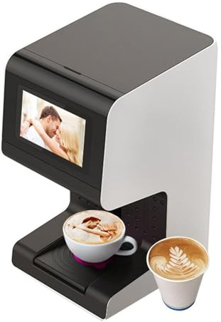 Coffee Latte Art Printer Machine - 10s Custom Printing for Lattes, Cakes & Cookies | 7'' Touchscreen & Mobile Control | Food-Safe SGS Ink | Commercial & Home Use (700+ Prints)