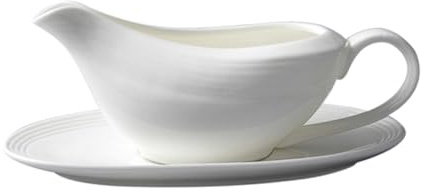 ROMISBABA 160ml White Ceramic Sauce Dish and Food Sauce Boat, Multifunctional Seasoning Cup for Western Food Serving, Porcelain Gravy Bowl Suitable for Table Use