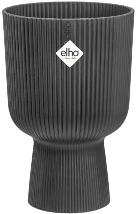 elho Vibes Fold Coupe 30 Pflanzentopf - Blumentopf für Innen - 100% recyceltes Plastik - Ø 29.5 x H 44.7 cm - Schwarz/Anthracite