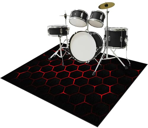 Drum Rug Soundproof Mat Non-Slip Electrical Drum Carpet Floor Protection Sound Absorption Soundproof Blanket Drum Mats for Drum Kits Bass Drum Snare And Other Musical Instrument Mat 120 x 100 cm