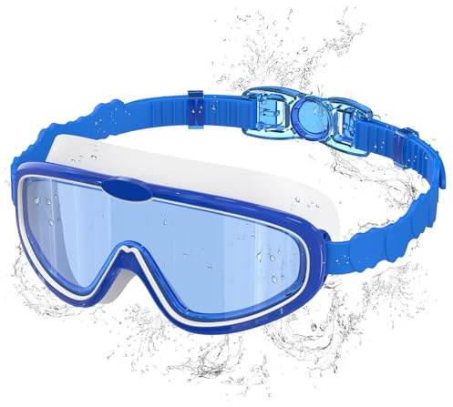 Seaflar Occhiali Nuoto Bambini, Anti-Fog con Visione Chiara, Protezione UV, Guarnizione in Silicone, Telaio Grande Occhiali da Nuoto Unisex per Bambini da 6 a 14 anni