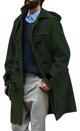 Manteau Homme Hiver Manteaux Trench Casacos Inverno Homem Parka Caban Laine Mi Long Veste Longue Très Grande Taille Polaire Classe Fourrure Chic Coat Vestes pour Chaude Habillé Cachemire Noir Chaud