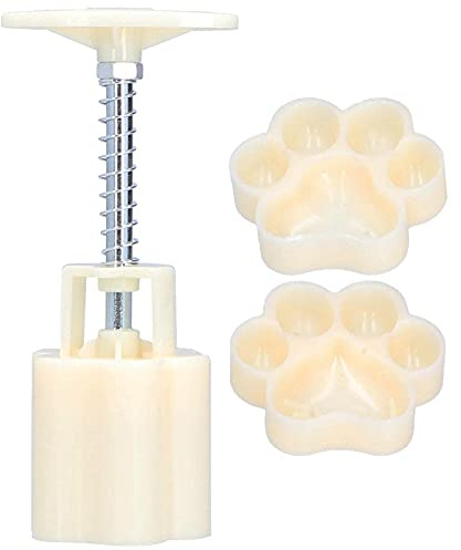 FLEXMAN Stampo per Torta Luna, Stampo per Torta Luna con Motivo Zampe a Pressione Manuale con 2 Timbri da Stampa, Stampi per Biscotti con Stampa a Mano, Strumento per Pasticceria