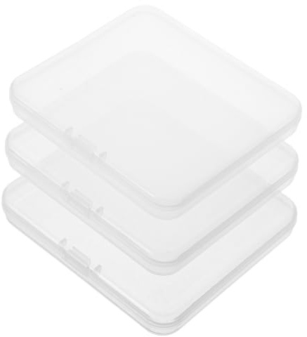 Operitacx Caja Transparente de Almacenamiento para Pestañas Postizas, Plástico Pp con Tapa, Tamaño 87x78x12 Mm, Organizador Compacto 3 Piezas, Adecuado para Viajes y Uso Diario