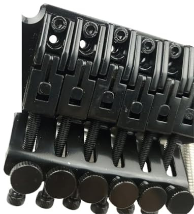 Guitarra eléctrica de 6 cuerdas con licencia, sistema de trémolo de doble bloqueo, puente de 42mm, tuerca R2, negro, cromado y plateado(Silver)