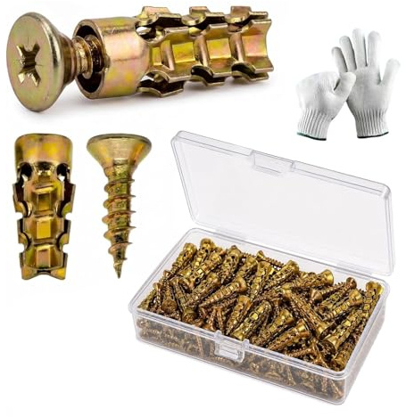 Tornillo de reparación de bisagras y anclaje de expansión de 6 × 14 mm, juego de tornillos de expansión cortos, for bisagras de gabinetes, puertas de armarios, tableros de madera(30)