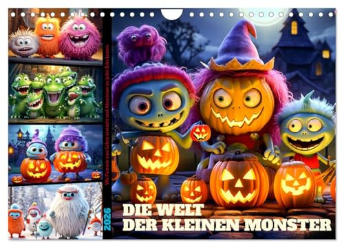 Die Welt der kleinen Monster (Wandkalender 2026 DIN A4 quer), CALVENDO Monatskalender: Verpasse nicht das lustige Chaos mit den kleinen Monstern. (CALVENDO Spass)