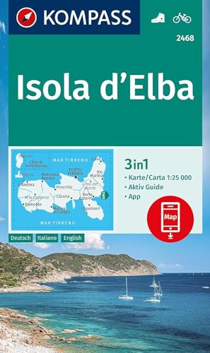 KOMPASS Wanderkarte 2468 Isola d' Elba 1:25.000: 3in1 Wanderkarte, mit Aktiv Guide inklusive Karte zur offline Verwendung in der KOMPASS-App. Fahrradfahren.