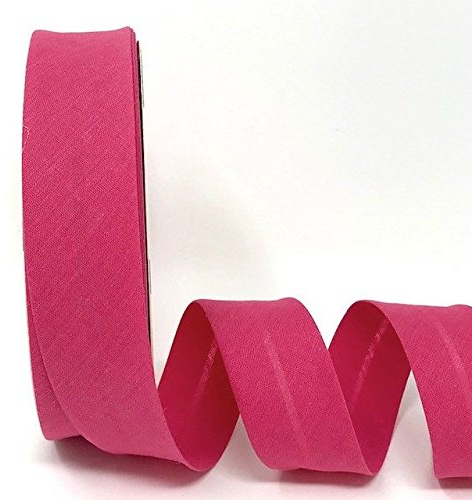 Byetsa Fuchsia 30 mm Polycotton Schrägband auf einer 25 m Rolle