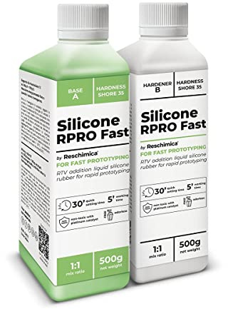 Gomma siliconica Super Rapida 1:1, R PRO FAST (1 kg) | non tossica, resistente alla rottura e semplice da usare, compatibile con resine, cera, gesso e cemento